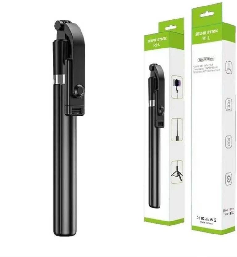 Hold up Super Long Selfie Stick 170cm, Tripod Stand with Detachable Bluetooth Remote Tripod Bluetooth Selfie Stick  (Black, Remote Included)